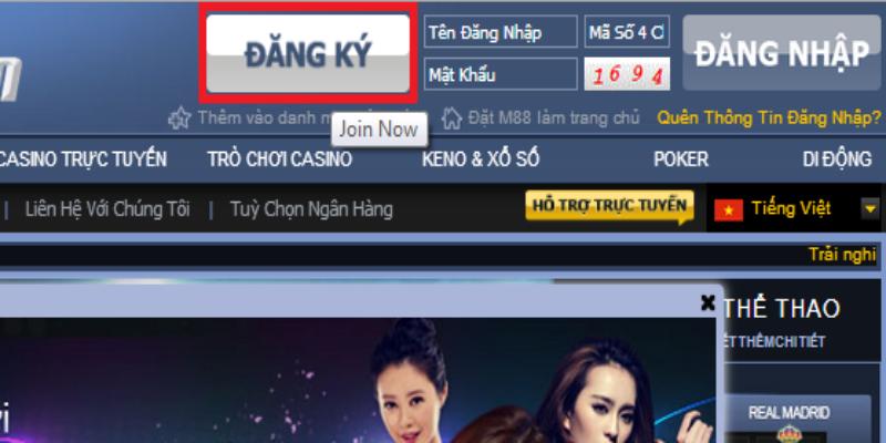 Hướng dẫn các bước tạo tài khoản m88 trên máy tính