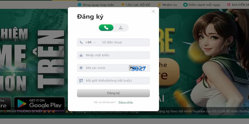 Thao tác tiến hành khởi tạo account chi tiết tại K8cc 